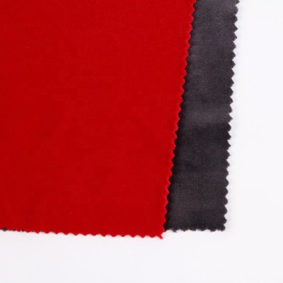 In stock super soft polyester spandex fabric, plain knit velour velvet fabric online/