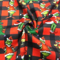 Double Brushed Poly Fabric Christmas 96% Poly 4% Spandex For Children Clothes Super Quick Order