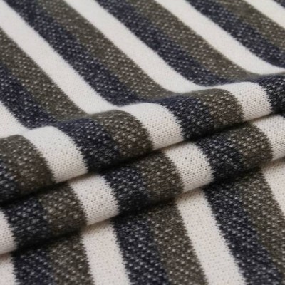 Polyester Cotton Green Blue Yarn Dyed Stripe Baby Terry Cloth Fabric Wholesale For Hoodie