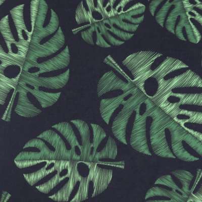 97%Polyester 3%spandex knitted loose brushed hacci Indian summer leaf print fabric