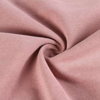 Non stretch pink french terry knit brushed cotton polyester fleece fabric for hoodies