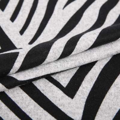 Poly rayon spandex loose brushed zebra-stripe custom digital print hacci jersey knitted fabric