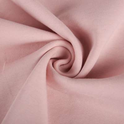 In stock pink brushed velvet cotton composite double sided spandex baby soft 40S combed cotton fabric for girl wears